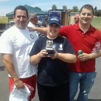 Ollie, me and Damir with my second place trophy, Idaho Highlander Challenge.