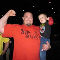 2010 WSM runner-up and Colorado resident Brian Shaw with my son Karl.