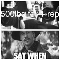 1 rep for 500lbs 2 years ago. They were helping me lower it. I made it within 2 inches of the stobs. Pretty good for me that is!